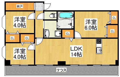 シャトルハイム(3SLDK/3階)の間取り写真