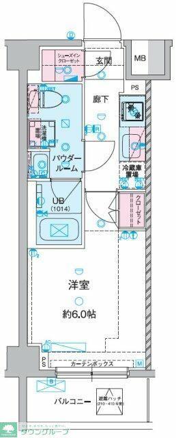 GENOVIA谷塚(1K/7階)の間取り写真