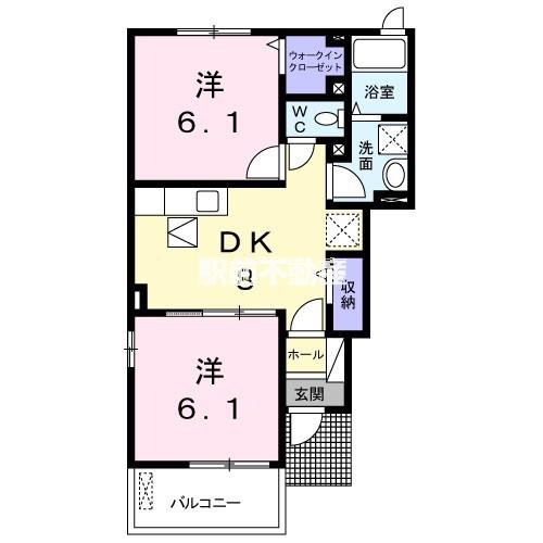 アヴニール ベルI(2DK/1階)の間取り写真