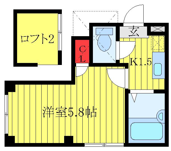 エンブレム宮本町(1K/3階)の間取り写真