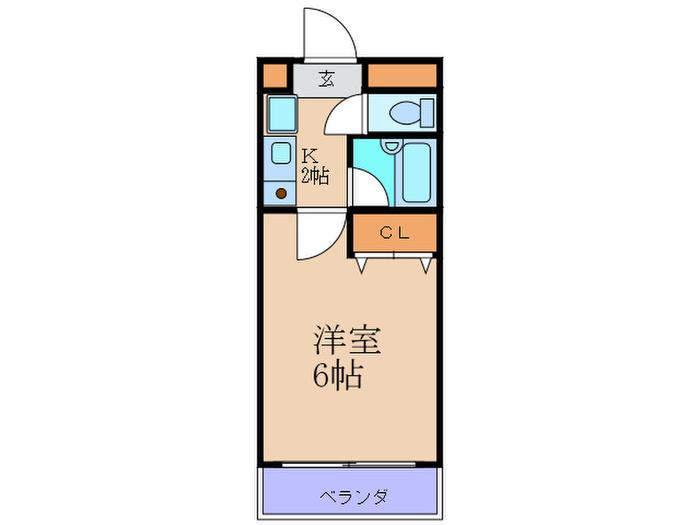 ラフィーネ星山(1K/2階)の間取り写真