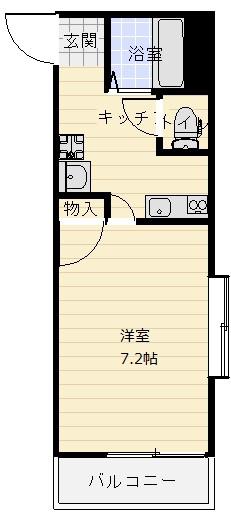 ベルシティ(1K/2階)の間取り写真