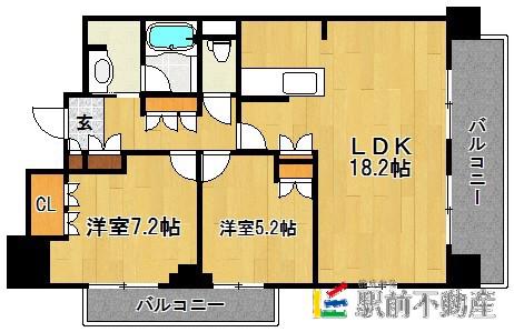 プライムメゾン照葉(2LDK/6階)の間取り写真