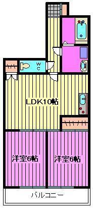 FELICE大宮(2LDK/2階)の間取り写真