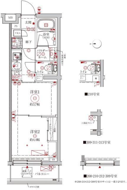 クレイシアIDZ中野野方(2K/2階)の間取り写真