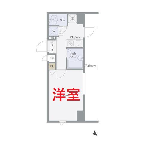 ルーブル西五反田弐番館(1K/11階)の間取り写真