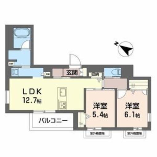 シャーメゾン ノワリー(2LDK/4階)の間取り写真