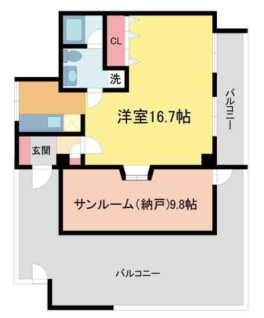 マークハーゲン(ワンルーム/4階)の間取り写真