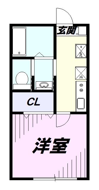 コーラルコート秋津 弐番館(1K/1階)の間取り写真