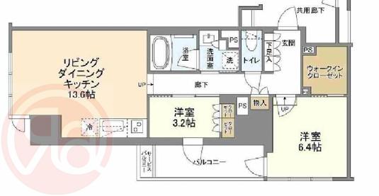 THE HIGH HORIE(2LDK/9階)の間取り写真