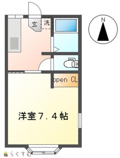 MTハイツ北山(1K/2階)の間取り写真