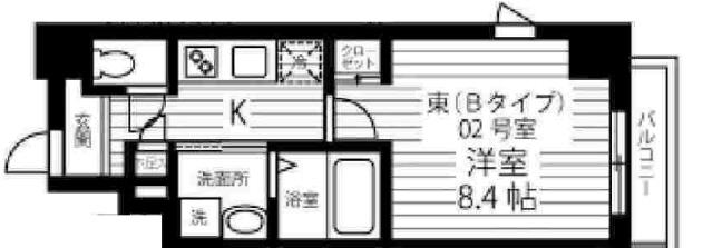 L`Sステューディオ岡本(1K/3階)の間取り写真
