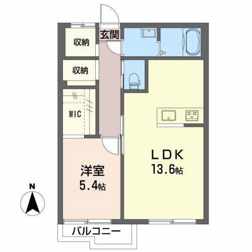 ネオフルール(1LDK/2階)の間取り写真