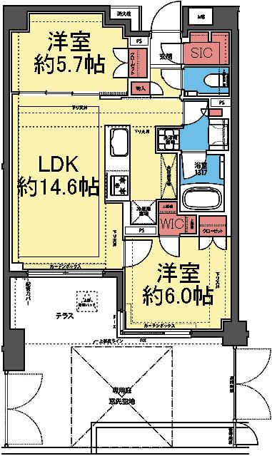 KDXレジデンス横濱紅葉坂(1SLDK/B1階)の間取り写真