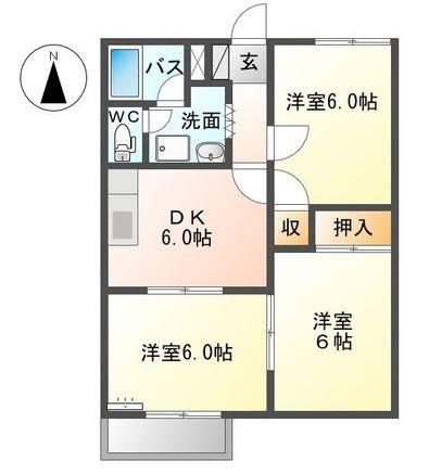 ホープスターA(3DK/1階)の間取り写真