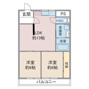 ハイム原南(2LDK/2階)の間取り写真