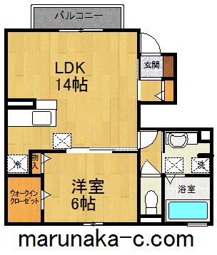 ル・レーヴ(1LDK/1階)の間取り写真