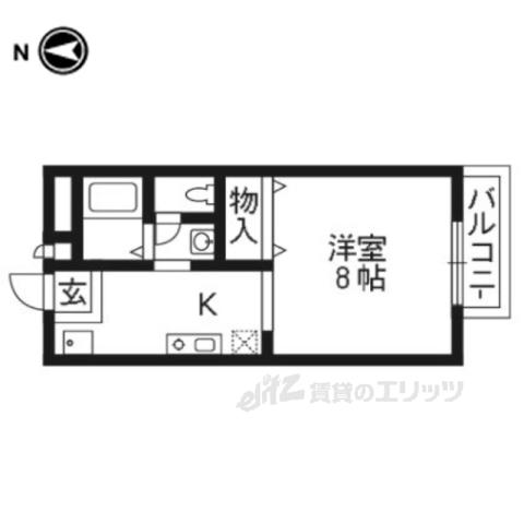 ラプラス(1K/1階)の間取り写真