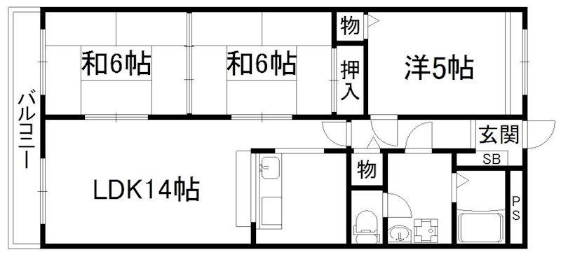 メゾントワ(3LDK/3階)の間取り写真