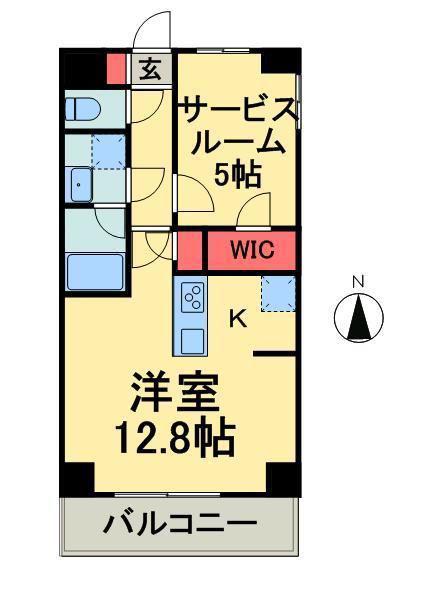 アスール菊川(ワンルーム/2階)の間取り写真