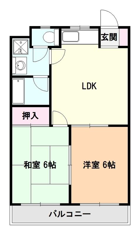 アーバン貫井(2LDK/3階)の間取り写真