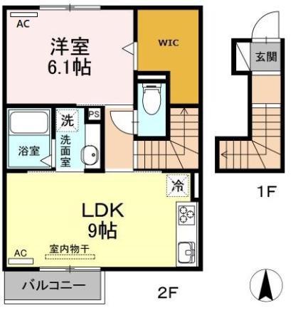 BONNE MAISON(1LDK/2階)の間取り写真