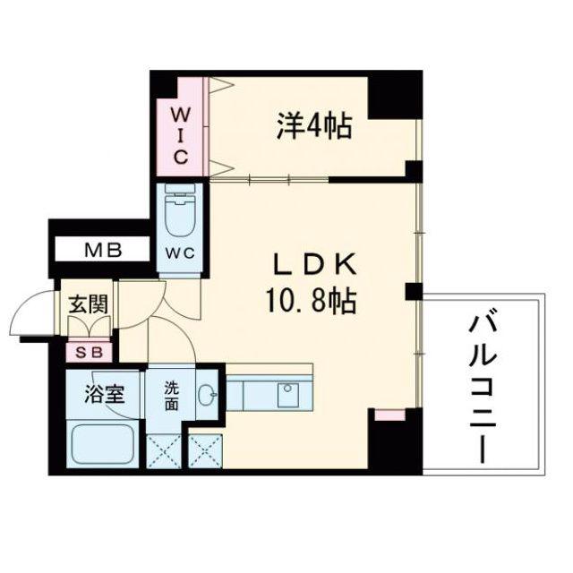 ブエナビスタ阿波座タワー(1LDK/9階)の間取り写真