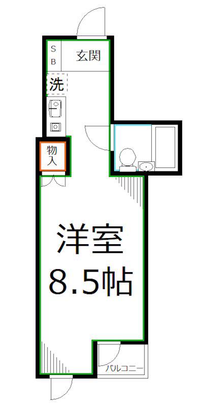 スターハイツ(ワンルーム/6階)の間取り写真