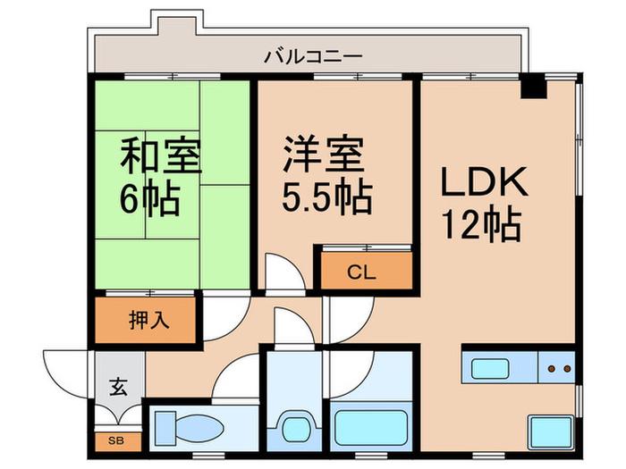 CORPATIO29(2LDK/4階)の間取り写真