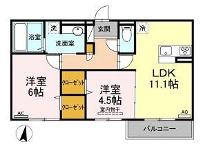 プリマベーラ(2LDK/2階)の間取り写真
