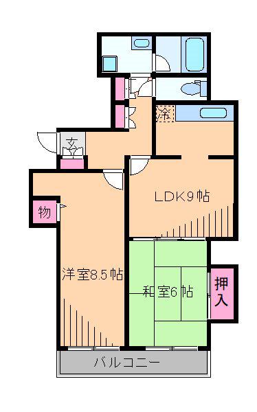 新川崎ロイヤルパレス(2LDK/5階)の間取り写真