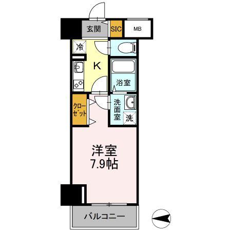 D-ROOM早稲田(1K/3階)の間取り写真