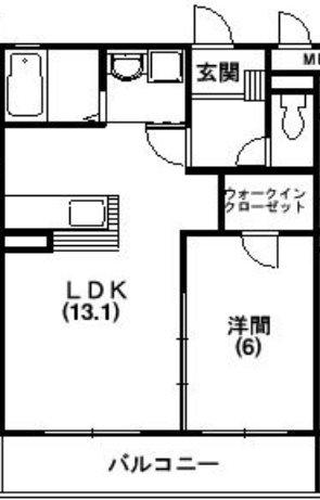 ベタニア(1LDK/1階)の間取り写真