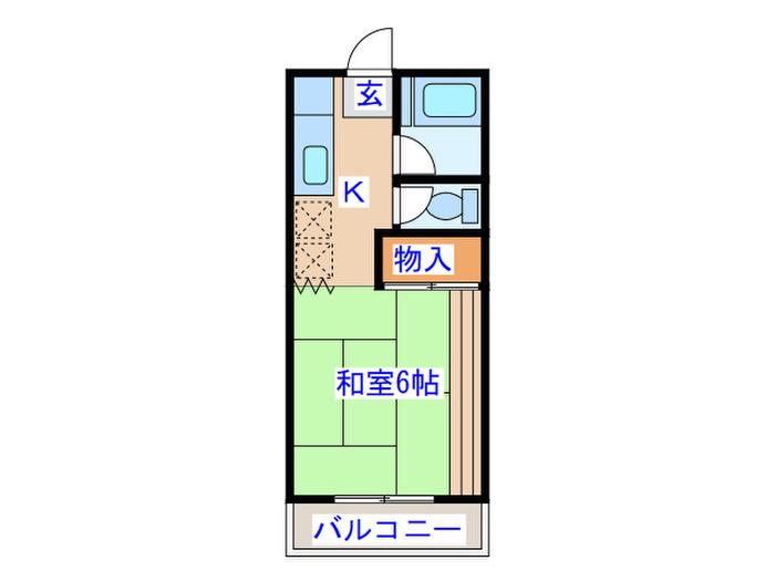 宮千代ハイツ(1K/2階)の間取り写真