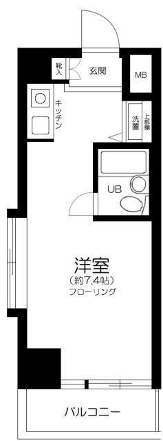 スカイノブレ川崎柳町(ワンルーム/11階)の間取り写真