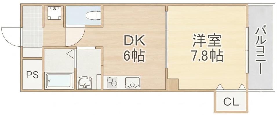 アール26(1DK/6階)の間取り写真