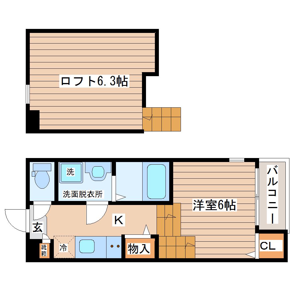 RETINA太子堂I(1K/1階)の間取り写真