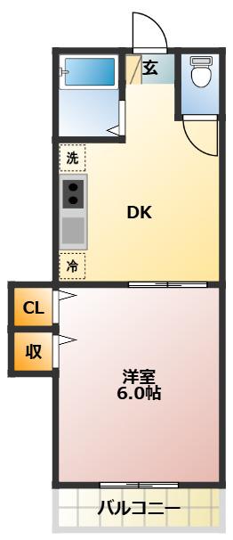 ソレイユ常盤台(1DK/1階)の間取り写真