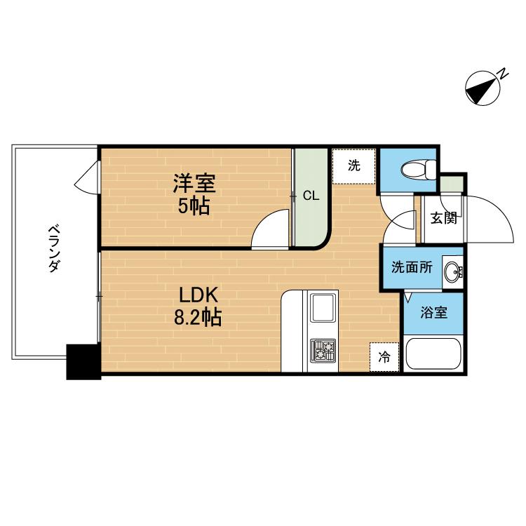 E-HORIZON琉大前 (1LDK/5階)の間取り写真