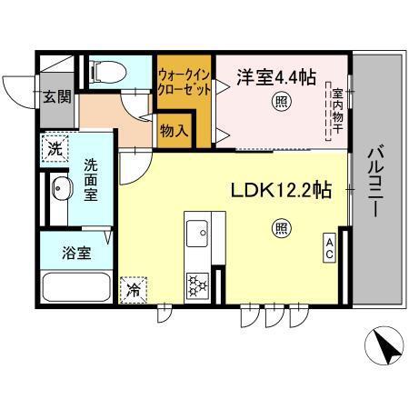 D-RESENA 松橋S(1LDK/3階)の間取り写真