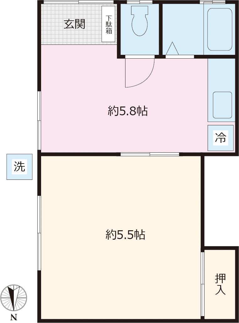 第一正栄荘(1K/1階)の間取り写真