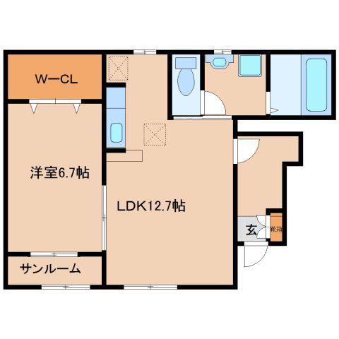 ANTHOLOGIE(1LDK/1階)の間取り写真