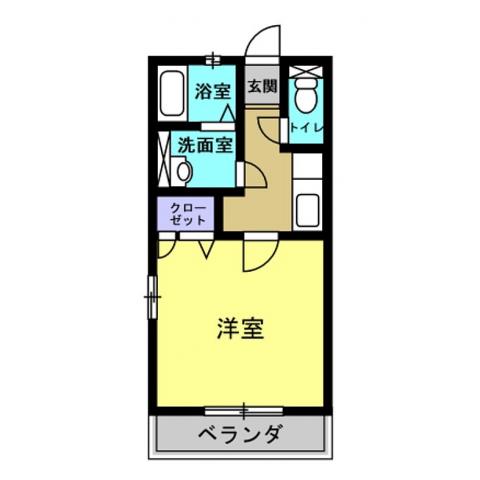 グリーンハウス新美(1K/1階)の間取り写真