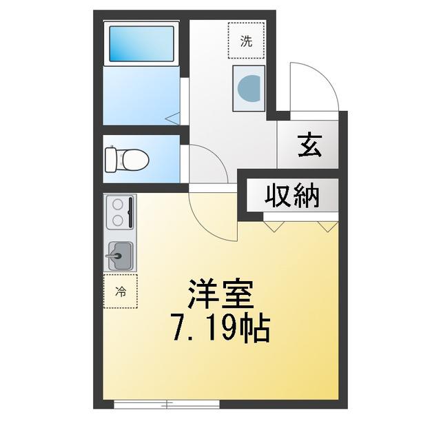 キャトルズ南矢名(ワンルーム/2階)の間取り写真