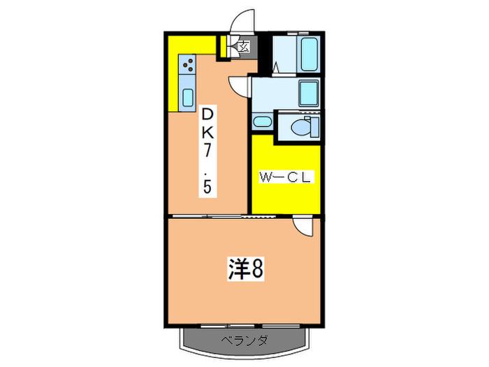 野毛山パーク・マンション(1DK/3階)の間取り写真
