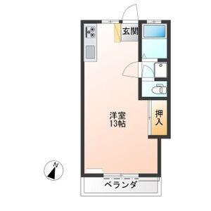 岩曽サンハイツ(ワンルーム/2階)の間取り写真