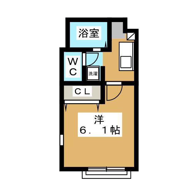 ヴィラージュ中町 ウエスト(1K/1階)の間取り写真