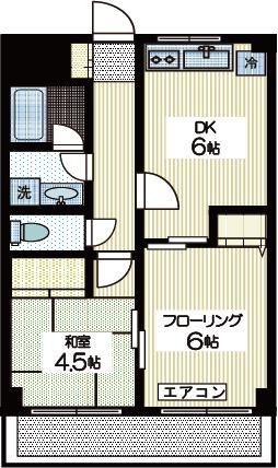 ハイムグローリア(2DK/1階)の間取り写真