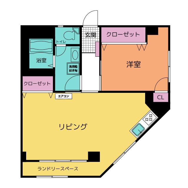 善行駅前共同ビル(1LDK/5階)の間取り写真