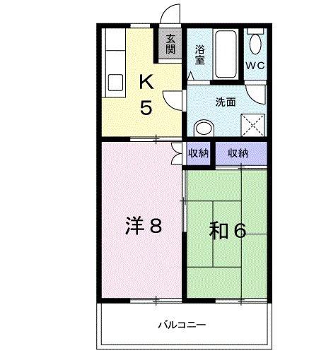 コンフレール サンパティ(2K/2階)の間取り写真